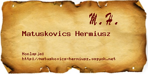Matuskovics Hermiusz névjegykártya
